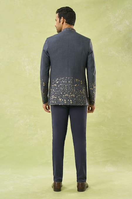 Spring Break Geometric Border Printed Bandhgala 