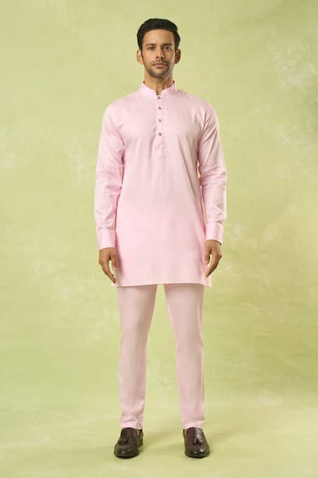 Spring Break Pink Silk, Cotton Satin Embroidery Geometric Bundi And Kurta Set Online at Aza Fashions Spring Break_Pink Silk, Cotton Satin Embroidery Geometric Bundi And Kurta Set _Online_at_Aza_Fashions