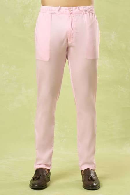 Spring Break Pink Silk, Cotton Satin Embroidery Geometric Bundi And Kurta Set at Aza Fashions Spring Break_Pink Silk, Cotton Satin Embroidery Geometric Bundi And Kurta Set _at_Aza_Fashions