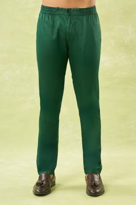 Buy_Spring Break_Emerald Green Silk, Cotton Satin Sequins, Embroidery Work Jacket And Kurta Set _Online_at_Aza_Fashions