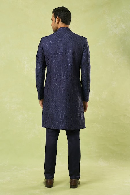 Spring Break Chevron Embroidered Sherwani Set 