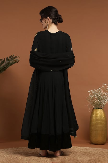 Rirasa Bloom Embroidered Anarkali & Dupatta Set 