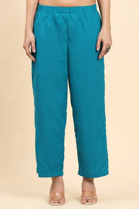 Mamicha Green Cotton Sequins, Embroidery Round Neck Kurta Palazzo Set Online at Aza Fashions Mamicha_Green Cotton Sequins, Embroidery Round Neck Kurta Palazzo Set_Online_at_Aza_Fashions