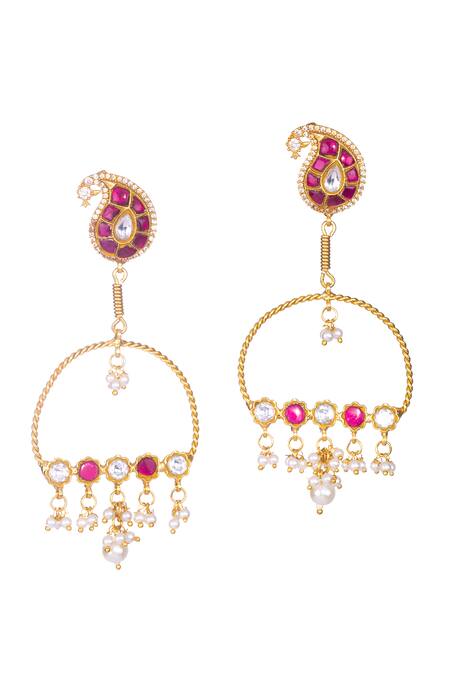 Nayaab By Sonia Gold Plated Kairi Shirin Chandbalis Online at Aza Fashions Nayaab By Sonia_Gold Plated Kairi Shirin Chandbalis _Online_at_Aza_Fashions