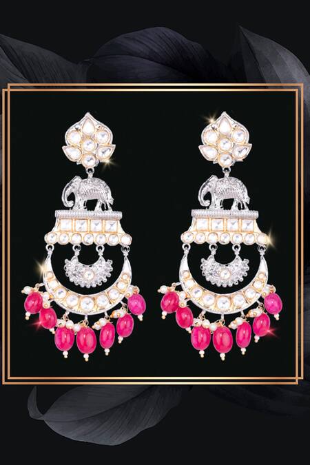 Buy_Nayaab By Sonia_Gold Plated Kerman Tusker Majesty Chandbalis _Online_at_Aza_Fashions