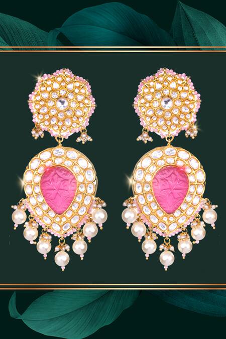 Buy_Nayaab By Sonia_Gold Plated Stones Embellished Drop Earrings _Online_at_Aza_Fashions