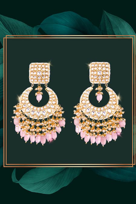 Buy Nayaab By Sonia Gold Plated Stones Kundan Polki Chandbali Earrings Online at Aza Fashions Buy_Nayaab By Sonia_Gold Plated Stones Kundan Polki Chandbali Earrings _Online_at_Aza_Fashions