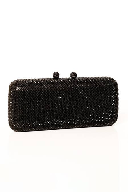 Shop Be Chic Black Crystals Embellished Clutch at Aza Fashions Shop_Be Chic_Black Crystals Embellished Clutch_at_Aza_Fashions