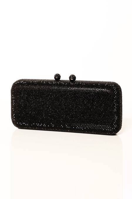 Buy Be Chic Black Crystals Embellished Clutch Online at Aza Fashions Buy_Be Chic_Black Crystals Embellished Clutch_Online_at_Aza_Fashions