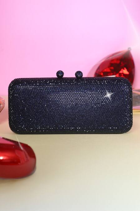Buy_Be Chic_Blue Crystals Embellished Clutch _Online_at_Aza_Fashions