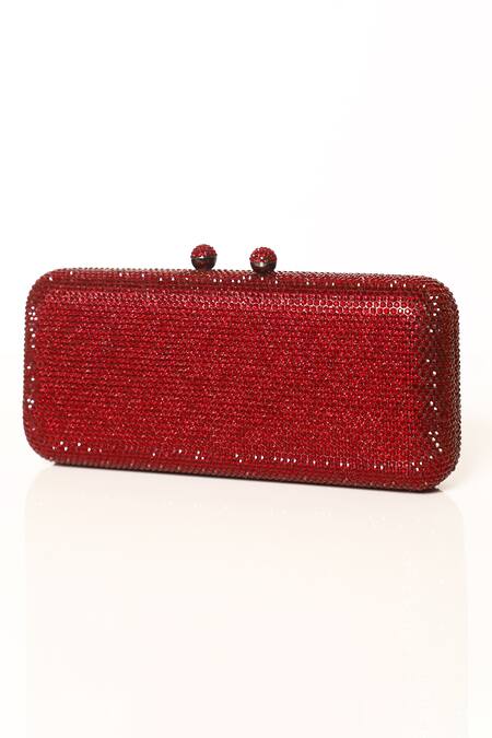 Buy_Be Chic_Red Crystals Embellished Clutch 