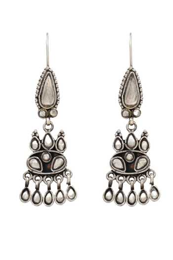 Shop Sangeeta Boochra Silver Plated Stones Hydro Danglers at Aza Fashions Shop_Sangeeta Boochra_Silver Plated Stones Hydro Danglers _at_Aza_Fashions
