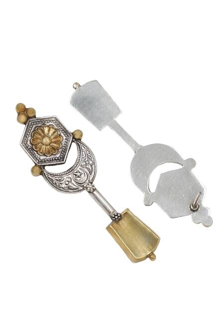 Buy Sangeeta Boochra Gold Plated Geometric Carved Dangler Earrings Online at Aza Fashions Buy_Sangeeta Boochra_Gold Plated Geometric Carved Dangler Earrings _Online_at_Aza_Fashions