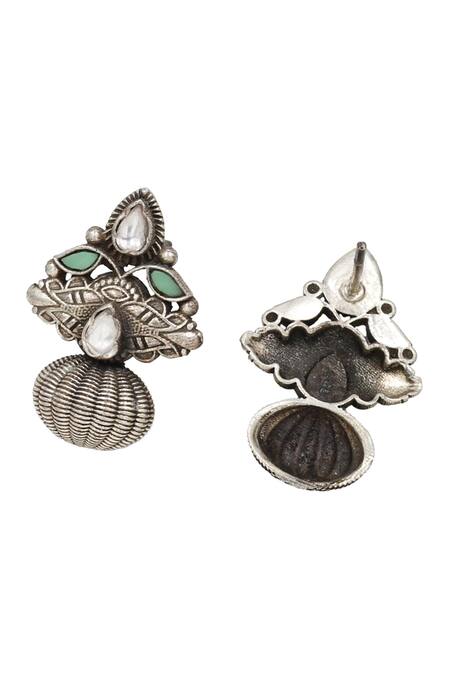 Buy Sangeeta Boochra Silver Plated Stones Floral Studded Earrings Online at Aza Fashions Buy_Sangeeta Boochra_Silver Plated Stones Floral Studded Earrings _Online_at_Aza_Fashions