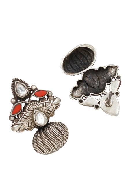 Buy Sangeeta Boochra Silver Plated Crystals Floral Hydro Stone Studded Earrings Online at Aza Fashions Buy_Sangeeta Boochra_Silver Plated Crystals Floral Hydro Stone Studded Earrings _Online_at_Aza_Fashions