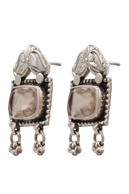 Buy Sangeeta Boochra Pink Floral Quartz Danglers Online at Aza Fashions Buy_Sangeeta Boochra_Pink Floral Quartz Danglers _Online_at_Aza_Fashions