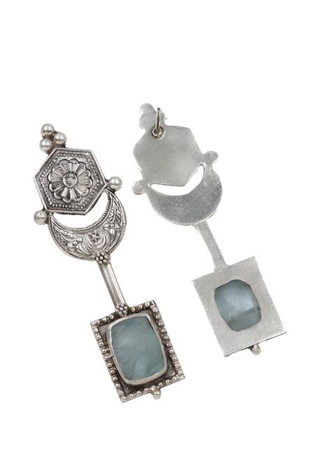 Buy Sangeeta Boochra Silver Plated Crystals Hydro Stone Geometric Dangler Earrings Online at Aza Fashions Buy_Sangeeta Boochra_Silver Plated Crystals Hydro Stone Geometric Dangler Earrings _Online_at_Aza_Fashions