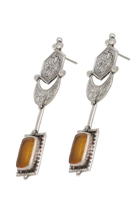 Sangeeta Boochra Silver Plated Stones Hydro Geometric Earrings Online at Aza Fashions Sangeeta Boochra_Silver Plated Stones Hydro Geometric Earrings _Online_at_Aza_Fashions