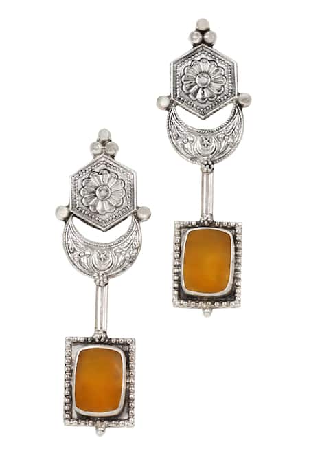Buy Sangeeta Boochra Silver Plated Stones Hydro Geometric Earrings Online at Aza Fashions Buy_Sangeeta Boochra_Silver Plated Stones Hydro Geometric Earrings _Online_at_Aza_Fashions