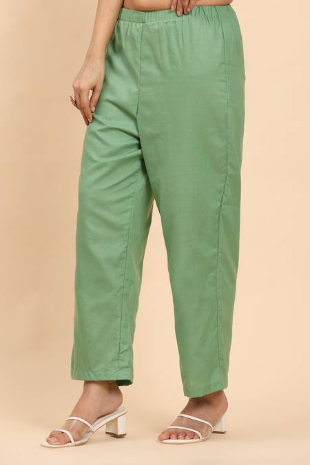 Mamicha_Multi Color Cotton Lace Round Neck Multicolor Floral Stripe Kurta Set_Online_at_Aza_Fashions