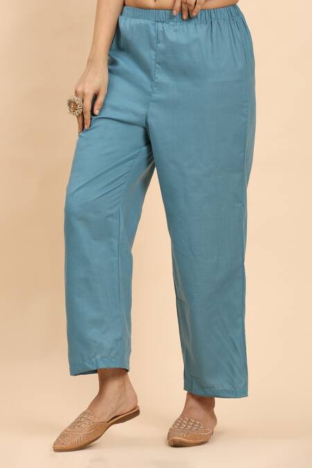 Mamicha Multi Color Cotton Lace, Embroidery Multicolor Floral Stripe Kurta Palazzo Set at Aza Fashions Mamicha_Multi Color Cotton Lace, Embroidery Multicolor Floral Stripe Kurta Palazzo Set_at_Aza_Fashions