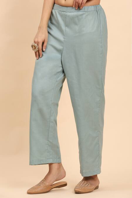 Buy Mamicha Multi Color Cotton Lace, Embroidery Multicolored Floral Stripe Kurta Palazzo Set Buy_Mamicha_Multi Color Cotton Lace, Embroidery Multicolored Floral Stripe Kurta Palazzo Set