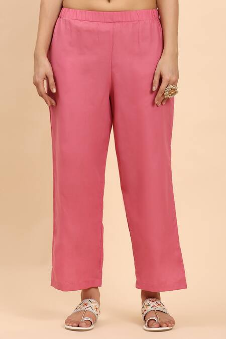 Buy Mamicha Blue Cotton Embroidery Round Neck Geometric Print Kurta Palazzo Set Online at Aza Fashions Buy_Mamicha_Blue Cotton Embroidery Round Neck Geometric Print Kurta Palazzo Set_Online_at_Aza_Fashions