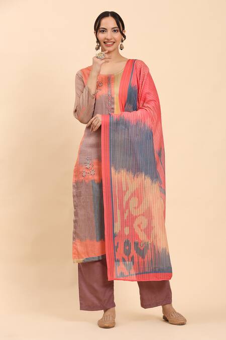 Mamicha Multi Color Cotton Embroidery Round Multicolor Geometric Print Kurta Palazzo Set Online at Aza Fashions Mamicha_Multi Color Cotton Embroidery Round Multicolor Geometric Print Kurta Palazzo Set_Online_at_Aza_Fashions