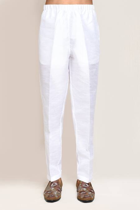 Arihant Rai Sinha_White Cotton, Polyester, Silk Embroidery Asymmetric Bloom Vine Sherwani _Online_at_Aza_Fashions