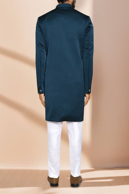 Arihant Rai Sinha Teal Green Elephant Chariot Sherwani & Pant 