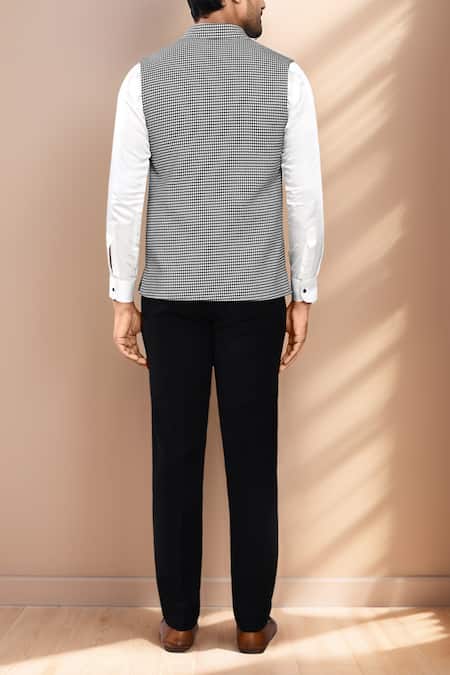Arihant Rai Sinha Herringbone Pattern Sleeveless Jacket 
