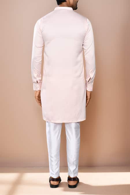 Arihant Rai Sinha Pink Satin Silk Kurta Set 