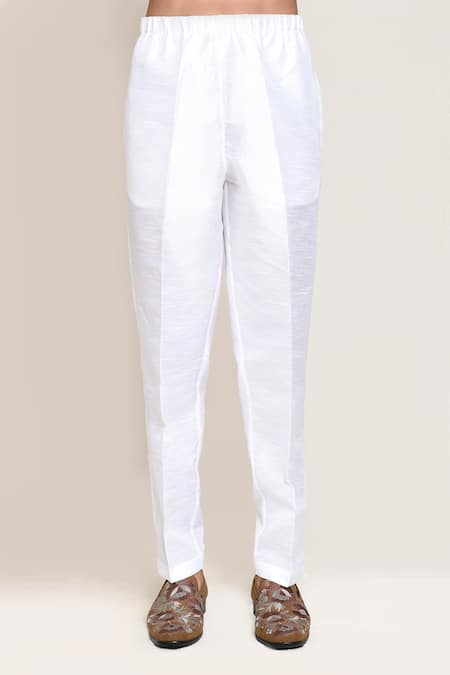 Buy_Arihant Rai Sinha_Yellow Rayon, Silk Botanical Print Kurta And Pant Set _Online_at_Aza_Fashions