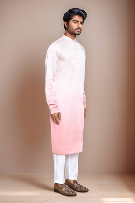 Arihant Rai Sinha Pink Satin, Silk Ombre Kurta Set at Aza Fashions Arihant Rai Sinha_Pink Satin, Silk Ombre Kurta Set _at_Aza_Fashions