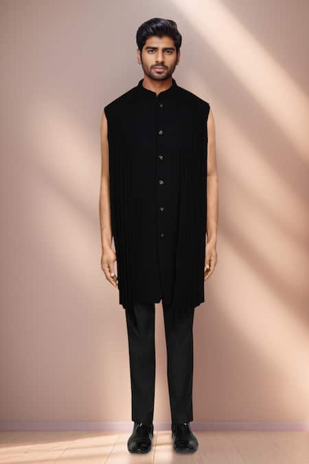 Buy Arihant Rai Sinha Black Velvet, Terrycloth Geometric Bandhgala Set Online at Aza Fashions Buy_Arihant Rai Sinha_Black Velvet, Terrycloth Geometric Bandhgala Set _Online_at_Aza_Fashions