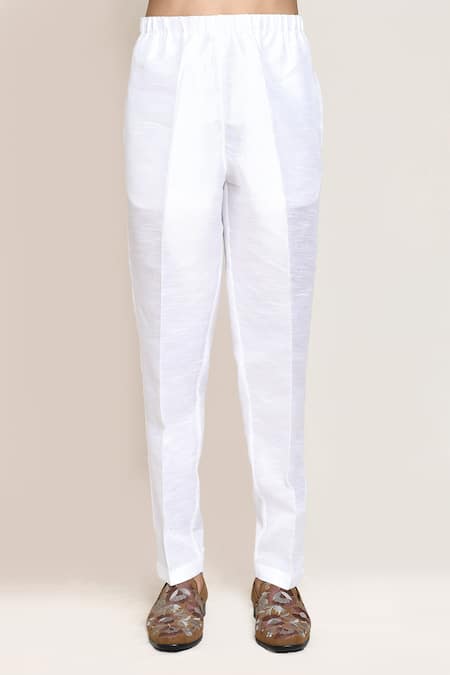 Arihant Rai Sinha_Blue Jacquard, Terrycloth, Silk Geometric Woven Bundi And Kurta Set _Online_at_Aza_Fashions