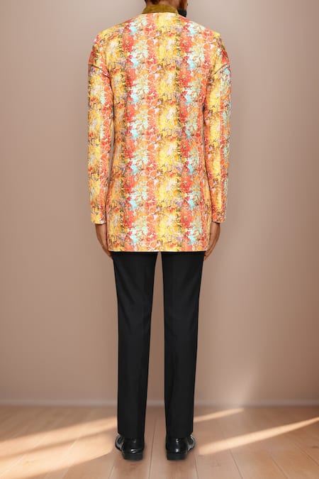 Arihant Rai Sinha Floral Print Velvet Jacket & Pant Set 