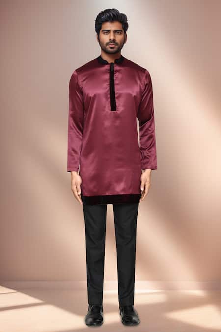 Arihant Rai Sinha Maroon Satin, Terrycloth, Silk Cut Work Cutdana Embroidered Prince Coat Set at Aza Fashions Arihant Rai Sinha_Maroon Satin, Terrycloth, Silk Cut Work Cutdana Embroidered Prince Coat Set _at_Aza_Fashions