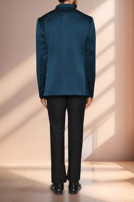 Arihant Rai Sinha Teal Green Bandhgala & Embroidered Jacket Set 