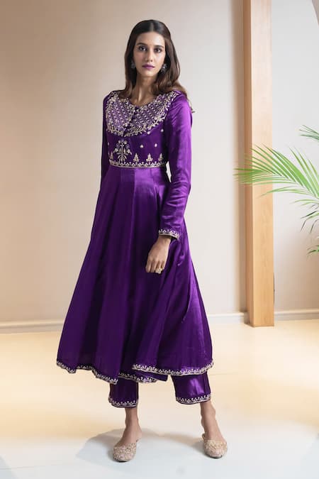 Aavya Bloom Embroidered Anarkali Set 