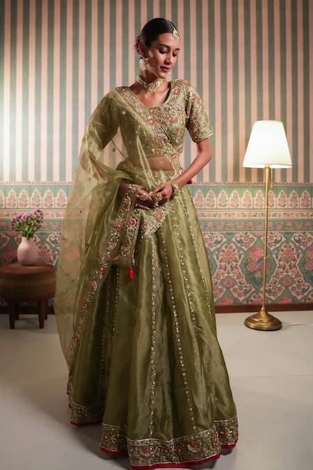 Aavya Petunia Vine Embroidered Lehenga Set 