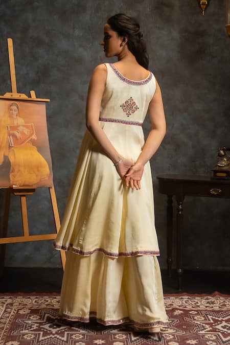 Aavya Geometric Bloom Anarkali Set 