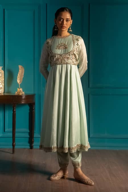 Aavya Mughal Bloom Embroidered Anarkali Set 