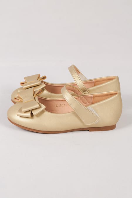 Ninobello_Gold Bows Embellished Bellies _Online_at_Aza_Fashions