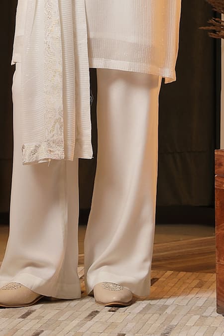 Soniya G Off White Georgette Sequins Embellished Kurta Set Online at Aza Fashions Soniya G_Off White Georgette Sequins Embellished Kurta Set _Online_at_Aza_Fashions