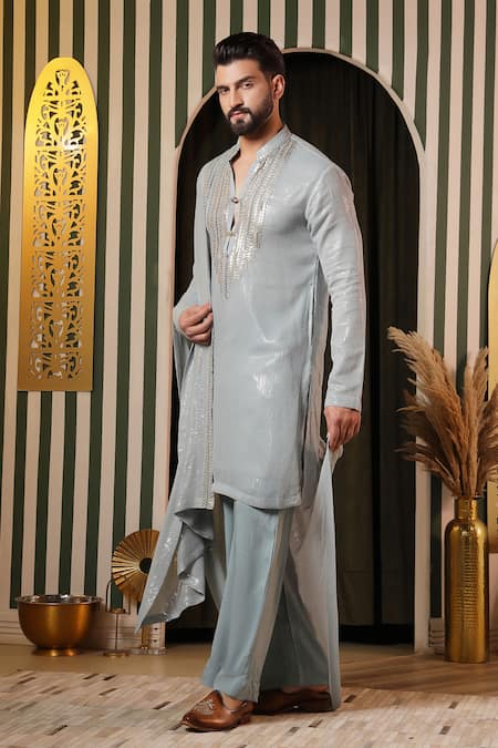 Buy Soniya G Blue Georgette Sequins Ice Embellished Kurta Set Buy_Soniya G_Blue Georgette Sequins Ice Embellished Kurta Set