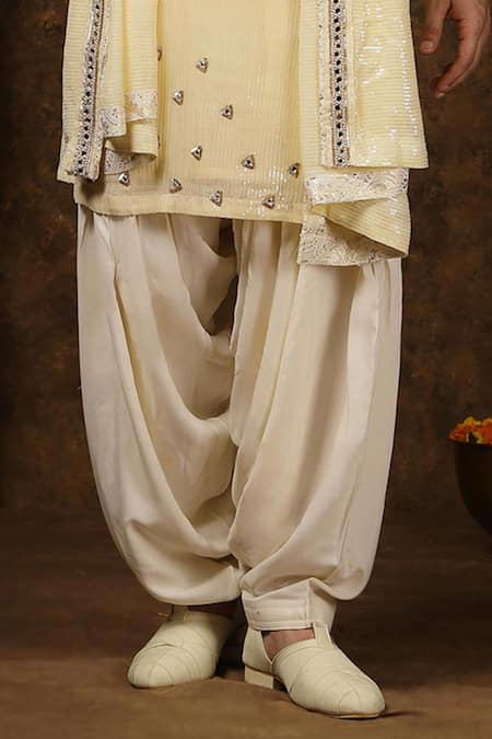 Buy Soniya G Yellow Georgette Sequins, Mirrors Embellished Kurta Set Online at Aza Fashions Buy_Soniya G_Yellow Georgette Sequins, Mirrors Embellished Kurta Set _Online_at_Aza_Fashions