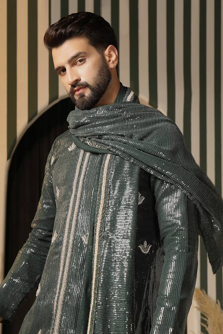 Buy Soniya G Green Georgette Sequins Embellished Kurta Set Buy_Soniya G_Green Georgette Sequins Embellished Kurta Set