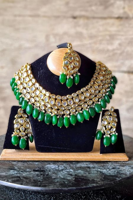 The House Of Aqua Kundan Embellished Necklace Set 