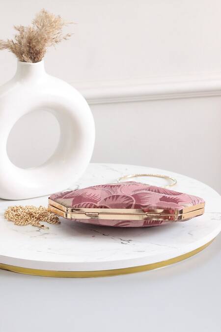 Shop_Boxwish By Bhumika_Pink Sequins, Embroidery Clutch_Online_at_Aza_Fashions